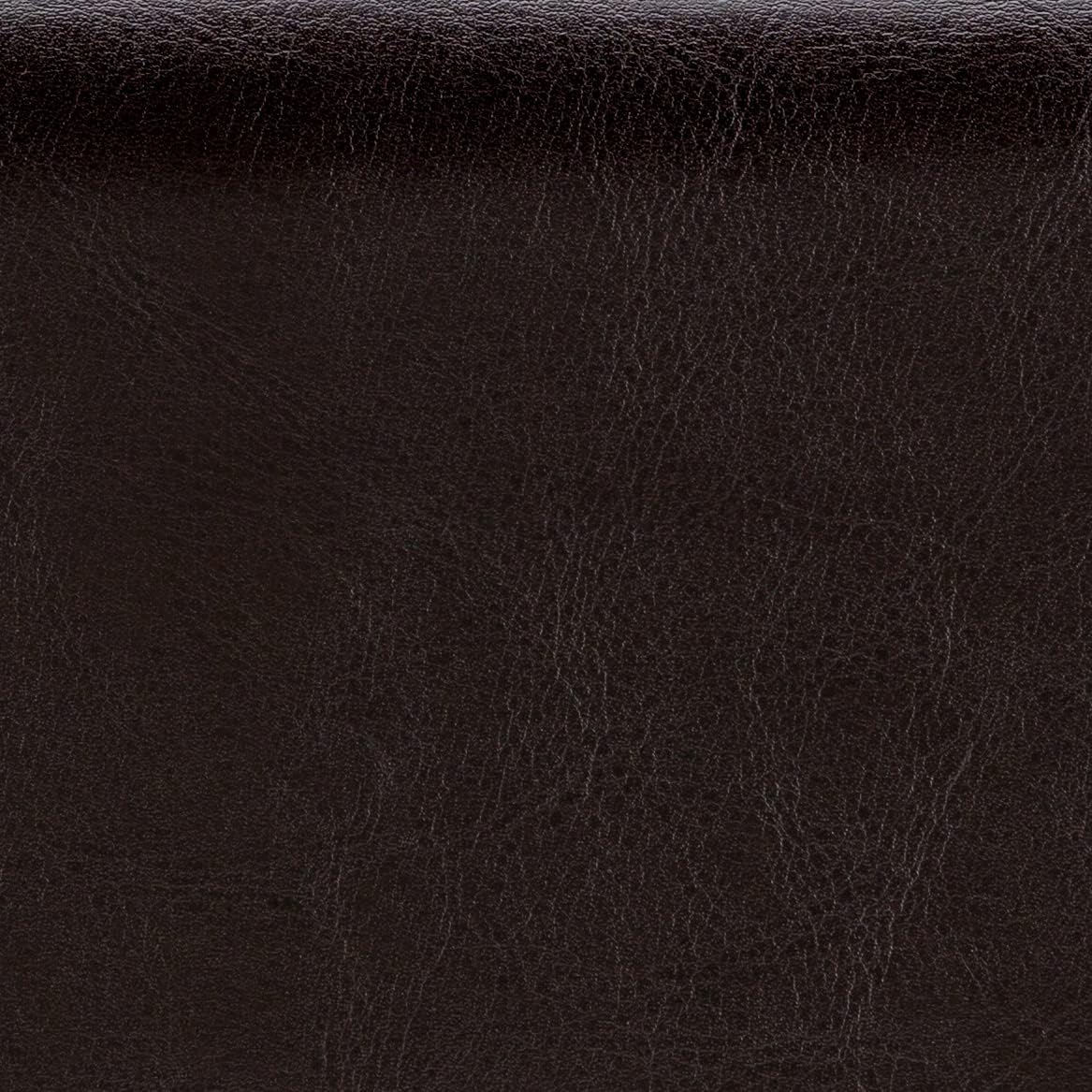 SIMPLIHOME Cosmopolitan 44" Wide Vegan Leather Storage Ottoman in Brown | Tanners brown, transitional storage ottoman bench with tufted lift-top and open shelf; rectangle footstool or footrest.
