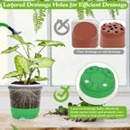 Caffox 51PCS Reusable Seed Starter Kit Includes 26 Packs 3 Sizes Clear Nursery Pots with Silicone Base, Repotting Mat, Gardening Gloves, Plant Labels and Seedling Tools for Easy Transplant