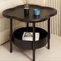 2-Tier Side Table with Removable Tray, Modern Small Coffee End Table for Living Room, Bedroom, Balcony, Indoor Outdoor Use (Black, One Size)
