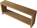 LUMISOL 63-Inch Farmhouse Console Table with Shelf, Light Brown | 2-Tier Rustic Entryway Table with Wood Veneer, Vintage Sofa Table for Behind Couch, for Living Room, for Hallway