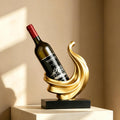 AWNR Gold Abstract Single Wine Liquor Bottle Holder Gifts, Display Shelf | Elegant Small Wine Racks Countertop for Cabinet Kitchen Shelves,Bottle Storage Decorative Accessories for Wine Lovers