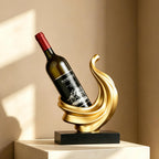 AWNR Gold Abstract Single Wine Liquor Bottle Holder Gifts, Display Shelf | Elegant Small Wine Racks Countertop for Cabinet Kitchen Shelves,Bottle Storage Decorative Accessories for Wine Lovers