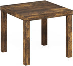 Furinno Classic Side Table, Square Modern End Table with 1.8" Triple Thick Tabletop, Simple Night Stand, Bedside Table, Toolless Assembly, for Living Room, Bedroom, Amber Pine