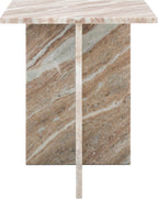 SAFAVIEH Couture Collection Adriano White/Brown 2-Leg Marble Accent Table (Fully Assembled)