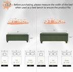 51 Inch Storage Ottoman, Storage Bench with Safety Hinge, Upholstered Synthetic Leather Ottoman Bench for Bedroom, Living Room, Entryway, Hallway, Foot Rest, Support 500lbs