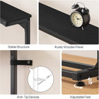 HOOBRO Narrow Console Table with Charging Station, Adjustable Height Sofa Table (25''-32.9''), Slim Behind Couch Table for Small Spaces, Entryway, Living Room, 39.4" Black BB95UXG01