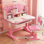 Kids Desk and Chair Set,Height Adjustable Child's School Study Writing Table Computer Workstation,Kids Desk with Bookstand & Storage Drawer,Children Chair-Desk with Widened Desktop for Boys and Girls
