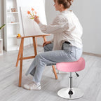 Nova Microdermabrasion Vanity Chair Stool Modern Tufted Round Ottoman Stool Swivel Makeup Chair for Bathroom Bedroom Living Room (Pink)
