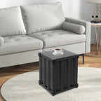 Side Table, Industrial Wind Container Cabinet Iron Bedside Table with Combination Lock, Industrial Style Container Cabinet Iron End Tables Nightstand for Bedroom Living Room (Black)
