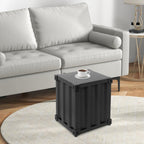 Industrial Style Side Table, Multifunctional Container Cabinet Style Side Table, Up to 22.05lbs, Practical Iron Bedside Tables for Bedroom Living Room Office (Black)