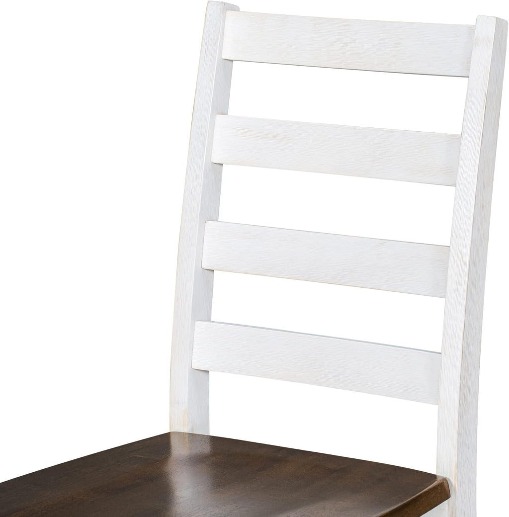Harper & Bright Designs Rustic 6-Piece Dining Set with Table, 4 Chairs & Bench | Farmhouse Kitchen Table Set with Ergonomic Seating for Dining Room (Walnut + Cottage White)
