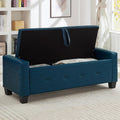 Storage Bench for Bedroom – Upholstered Tufted Ottoman Bench with Legs, 48" Faux Leather Ottoman with Storage with Safety Hinge, End of Bed Benchs for Bedroom Living Room Entryway