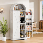 65" H Pantry Cabinet, Kitchen Pantry Storage Cabinet with Doors and Shelves, Freestanding Buffet Cupboards Sideboard for Kitche, Living Room and Dinning Room, White