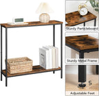 HOOBRO 29.5" L Narrow Console Table, 8.7" D Small Entryway Table | Sofa Table Behind Couch with 2-Tier Storage Display Shelves for Hallway, Foyer, Living Room, Bedroom