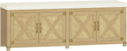 Hzuaneri Shoe Storage Bench, 2 Tier Shoe Bench with Padded Seat Cushion & 4 Barn Doors, 59" Entryway Bench with Adjustable Shelf, Farmhouse Shoe Cabinet for Living Room, Bedroom, Camel Yellow SB31502M