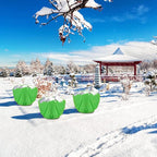 ANPHSIN 3 Pcs Plant Covers Freeze Protection - 19.6in x 39.3in Winter Shrub Plant Protection Bags, Frost Blankets Cloths with Drawstring for Outdoor Garden Rose Bush Plants, Green
