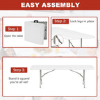 Elevon Folding Table, 8 Feet Heavy Duty Fold-in-Half Utility Table Indoor Outdoor for Camping, Picnic, Party