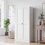 61-Inch White Metal Kitchen Pantry Cabinet with 4 Adjustable Heavy-Duty Shelves (110lb Capacity), Freestanding Storage Organizer for Pantry, Kitchen, Living Room