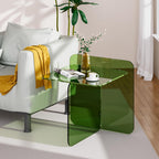 Acrylic Side Table, End Table Clear Modern Bedside Table for Bedroom Living Room, Lucite Nightstand (Clear, 19.7" × 19.7" × 18")