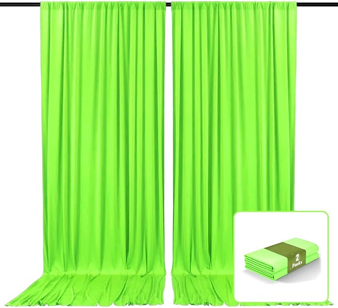 2 Panels Fruit Green Backdrop Curtain, 10 x 7 Feet Background Curtains for Parties, Weddings, Baby Showers, Bachelorette Halloween, Christmas Birthday Party Photoshoot Backdrop Curtains Decorations