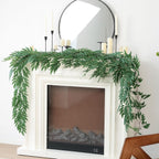 mizii 5 Packs 390" Artificial Vines Willows Garland Fake Vine Italian Ruscus Silk Green Leaves Faux Plants Greenery Decoration for Bedroom Room Wall Party Table Centerpieces Wedding Arch Decor