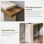 OKD 63 Inch Modern Entryway Console Table, Solid Geometry Accent Sofa Table Behind The Couch, Narrow Console Table for Entryway, Hallway, Living Room, Foyer, Antique White