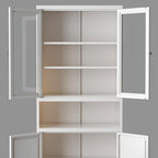 Havemies Modern White Metal Pantry Cabinet - 72" Freestanding Multifunctional Storage for Decluttering Kitchen, Pantry, Bathroom & Laundry Room