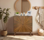 ZYBT Modern Sideboard Buffet Cabinet with Crafted Door, Mid Century Accent Storage Console Table, Farmhouse Cupboard Wood Bar Cabinet for Living Room Kitchen Office Dining Room Entryway