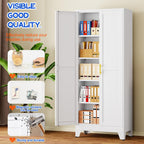GAIOUS 71''Tall Metal Garage Storage Cabinet,File Cabinet with Door and Adjustable Shelves, Outdoor Steel Tool Cabinet for Home,Office,Warehouse,Garage,White