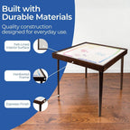 Stakmore Folding Puzzle Table, Espresso Wood, Felt Interior Fabric, Removable Top Storage, Space-Saving Design