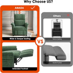 AMADA HOMEFURNISHING Power Recliner Chair for Adults, Adjustable Modern Chenille Reclining Chair with Side Pockets, Remote, Footrest, Thick Seat Cushion for Home Theater, Living Room, Bedroom & RV