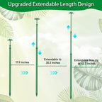 Extendable Plant Stakes, Length Scalable from 17.9IN to 42.3IN Plant Support Stake, Orchid Sticks with Clips for Indoor Outdoor,Garden Stakes for Plant,Tomato,Vegetables,Monstera,Vine - 5Pack