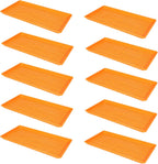 SUNPACK 10" x 20" Heavy Duty Mesh Plastic Seed Starting Tray, Orange, 1" (Pack of 10) - Ensures Water Drainage and Aeration, Perfect for Greenhouses or Indoor Gardening