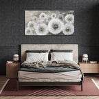 Pogusmavi Wall Art for Living Room & Bedroom - Large Canvas Wall Decor, 24x48, Gray Dandelion Artwork