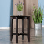 HomeStock Boldly Bohemian End Table - Artistic Design with Rich Espresso Finish, Perfect Accent Piece for Eclectic or Contemporary Interiors