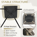 ECOTOUGE Beige 6-Piece Mid-Century Modern Faux Leather Dining Chairs | Comfy Upholstered Seat, Sturdy Metal Legs, Non-Slip Feet, Easy to Clean, Versatile for Kitchen, Living Room, Bedroom
