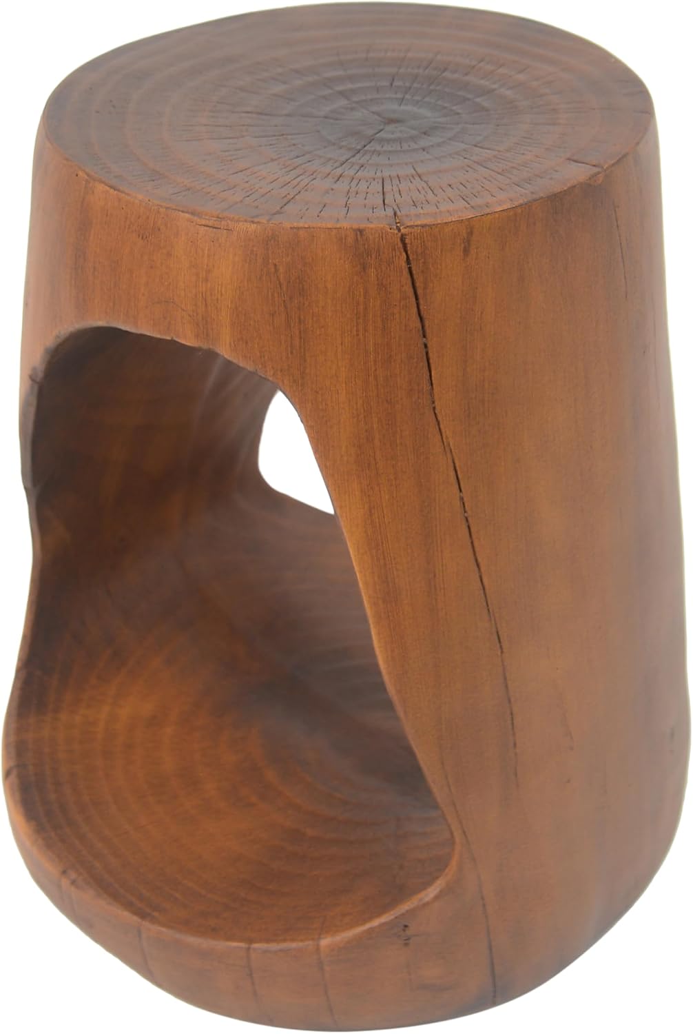 Merax Hollow MGO Accent Side Table, Unique Modern End Table with Wide Pedestal & Tabletop, Small Drink Tables for Living Room, Bedroom Night Stand Bedside Table, No Assembly Required, Brown