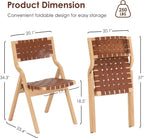 Soohow Wood Folding Chairs, Foldable Chairs Chairs Wooden Indoor Stackable Dining Chairs for Kitchen & Dining Room Chair Woven Seat & Webbing Back, Dining Chair Set of 2