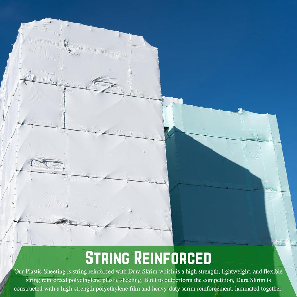 Farm Plastic Supply - Dura Skrim 10 Mil White String Reinforced Plastic Sheeting - White Plastic Sheeting, 10 Mil White Plastic Sheeting, String Reinforced Plastic Sheeting (20' x 100')
