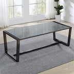 Pemberly Row Contemporary 3-Piece Coffee & End Table Set, Black Nickel Finish, Patterned Mirror Tops, Metal Sled Base with Cross Stretchers, Modern Style Living Room Furniture for Décor and Practical