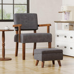 FAGAGA Accent Chairs Set of 2, 2 Solid Wood Armchairs with Side Table