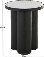 Deco 79 Metal Side End Accent Table End Table with White Marble Tabletop, Side Table 16" x 16" x 20", Black
