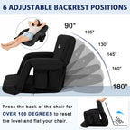 Romswi 2 Pack Wide Backpack Reclining Stadium Seat with Armrests, 6 Adjustable Angle & Hidden Hooks, Bleacher Chair with Padded Backpack Straps & Multiple Pockets for Outdoor (21in)