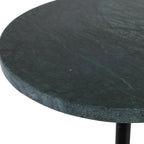 Elegant End Table, Side Table, or Small Night Stand for Room Decor - Slim Metal Drink Table with Marble Top and Trumpet Base for Bedroom or Living Room - Ideal for Small Spaces - 27" Green & Black