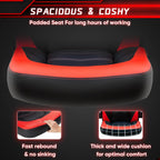 OLIXIS Computer Gaming Chair, Lumbar Support, Video Game | PU Leather, Flip-up Armrests, Adjustable Height, 360° Swivel Wheels, Ergonomic Home Office Desk, Black and Red