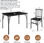 Dining Table Set for 4 with 1.6" Thick Tabletop, 5-Piece Kitchen Table Set, Space-Saving Rectangular Dining Room Kitchen Table Chair Set for Small Space,Dinette,Apartment,Rustic Black