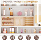 ANWBROAD Large Vanity Desk with Sliding Mirror and Lights& Jewelry Storage | White Makeup Vanity Desk with 11 Drawers,6 Shelves, 3 Color Lights,Dressing Table with Vanity stool, Power Outlet for Women