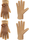 HLDD HANDLANDY Work Gloves for Women and Ladies, Leather Gardening Gloves Flexible Mechanic Working Gloves