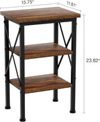 VECELO Modern Nightstands X-Design Side End Table Night Stand with Storage Shelf for Bedroom,Living Room