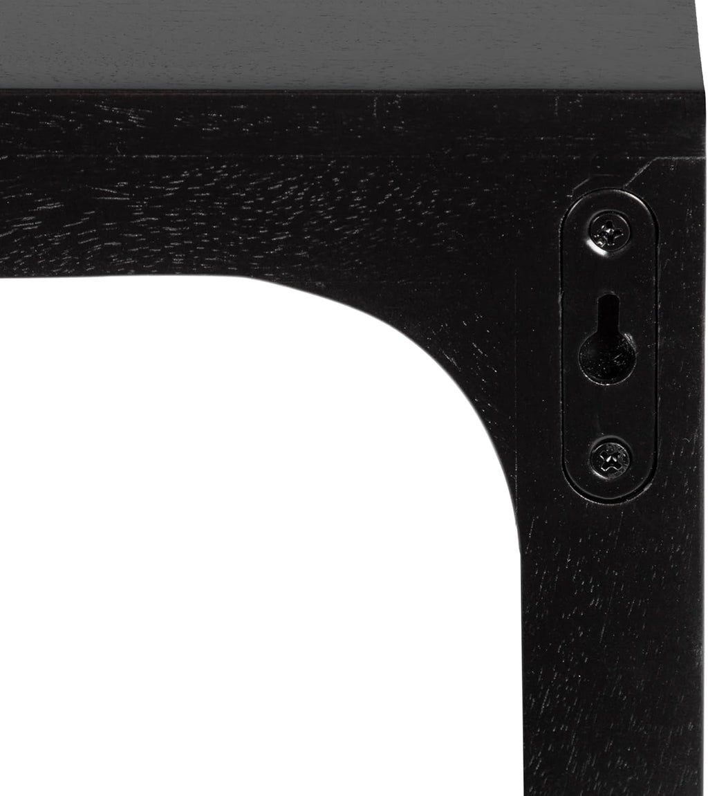Kate and Laurel Dahl Modern Wood Floating Side Table, 18 x 10 x 10, Black, Contemporary Wooden Floating Nightstand for Use as Living Room End Table or Over-the-Toilet Storage Shelf